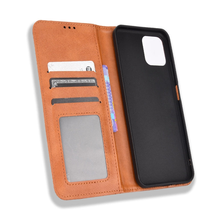 For Blackview A95 Magnetic Buckle Retro Texture Leather Phone Case(Brown) - More Brand by PMC TechLife | Online Shopping South Africa | PMC TechLife | Buy Now Pay Later Mobicred