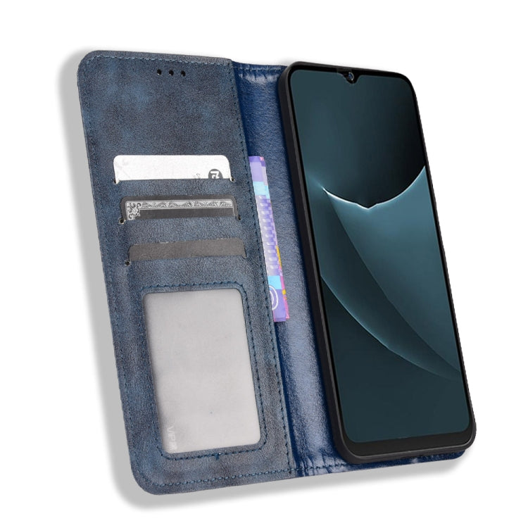 For Blackview A95 Magnetic Buckle Retro Texture Leather Phone Case(Blue) - free shipping - PMC TechLife - Order now!
