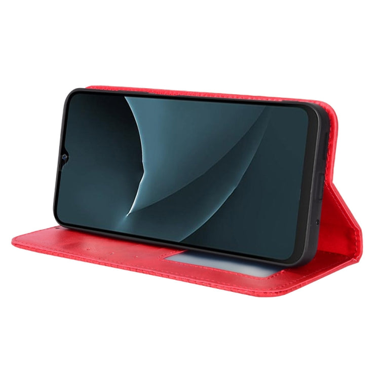For Blackview A95 Magnetic Buckle Retro Texture Leather Phone Case(Red) - More Brand by PMC TechLife | Online Shopping South Africa | PMC TechLife | Buy Now Pay Later Mobicred