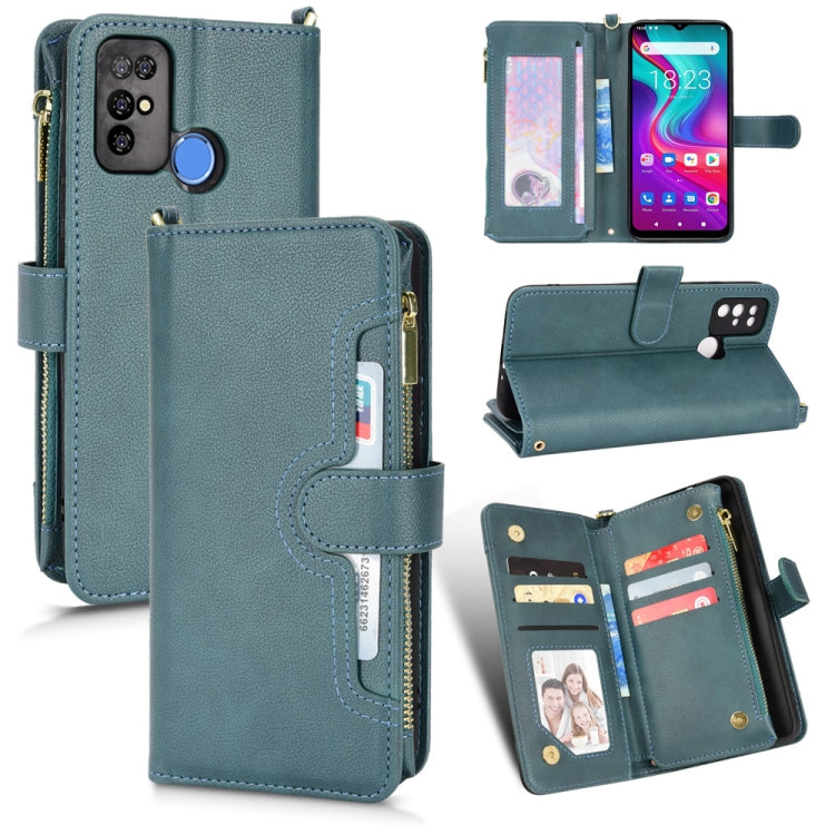 For Doogee X96 Pro Litchi Texture Zipper Leather Phone Case(Green) - Doogee Cases by PMC TechLife | Online Shopping South Africa | PMC TechLife | Buy Now Pay Later Mobicred
