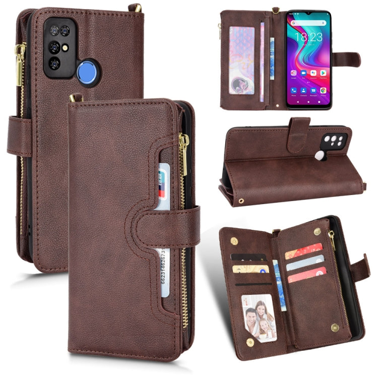 For Doogee X96 Pro Litchi Texture Zipper Leather Phone Case(Brown) - Doogee Cases by PMC TechLife | Online Shopping South Africa | PMC TechLife | Buy Now Pay Later Mobicred