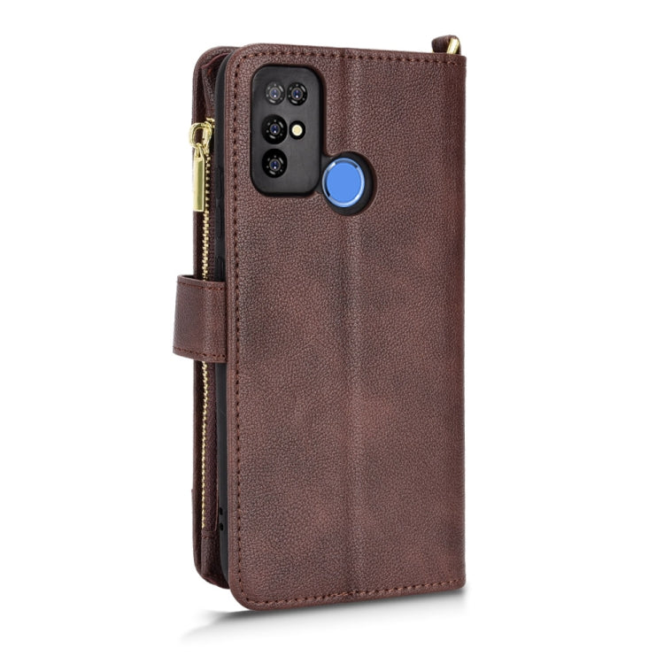For Doogee X96 Pro Litchi Texture Zipper Leather Phone Case(Brown) - Doogee Cases by PMC TechLife | Online Shopping South Africa | PMC TechLife | Buy Now Pay Later Mobicred