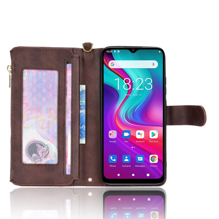 For Doogee X96 Pro Litchi Texture Zipper Leather Phone Case(Brown) - Doogee Cases by PMC TechLife | Online Shopping South Africa | PMC TechLife | Buy Now Pay Later Mobicred