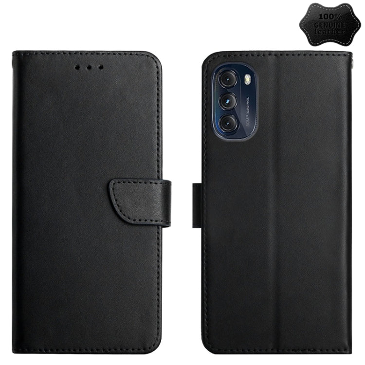 For Motorola Moto G 5G 2022 Genuine Leather Fingerprint-proof Horizontal Flip Phone Case(Black) - Motorola Cases by PMC TechLife | Online Shopping South Africa | PMC TechLife | Buy Now Pay Later Mobicred