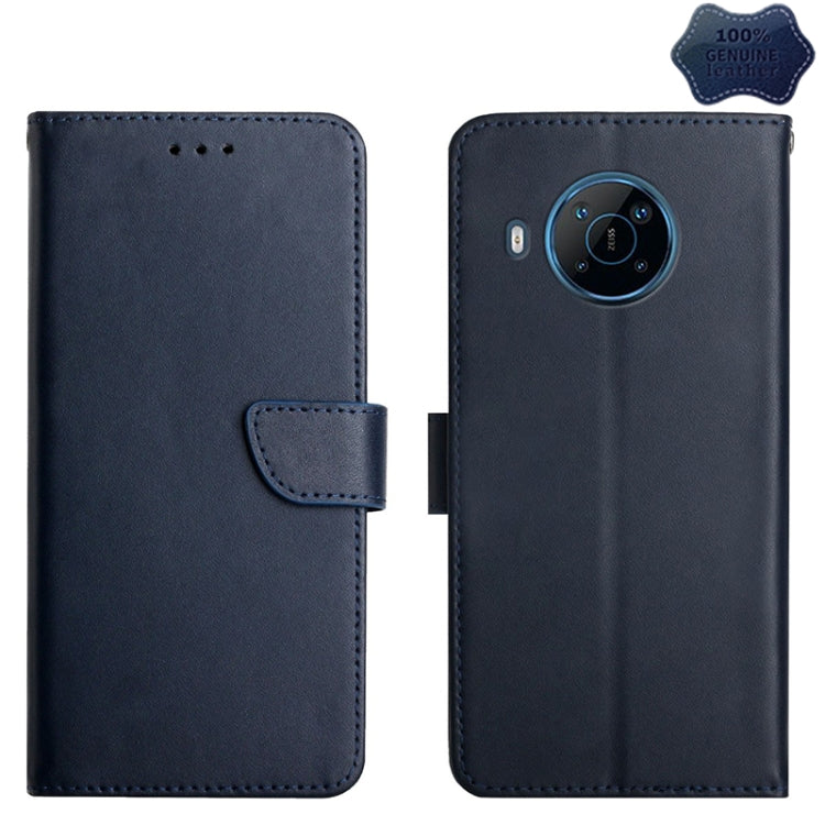 For Nokia X100 Genuine Leather Fingerprint-proof Horizontal Flip Phone Case(Blue) - Nokia Cases by PMC TechLife | Online Shopping South Africa | PMC TechLife | Buy Now Pay Later Mobicred