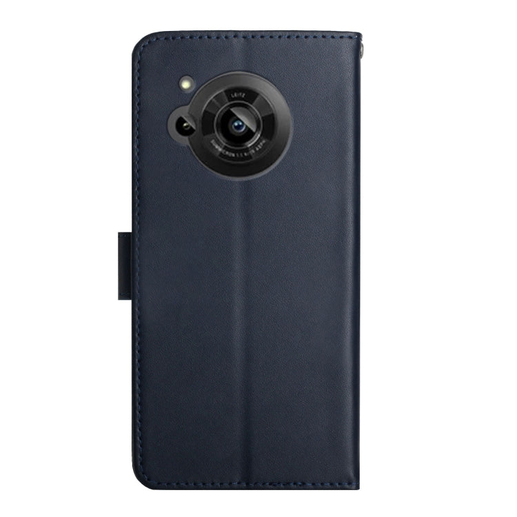For Sharp Aquos R7 Genuine Leather Fingerprint-proof Horizontal Flip Phone Case(Blue) - More Brand by PMC TechLife | Online Shopping South Africa | PMC TechLife | Buy Now Pay Later Mobicred