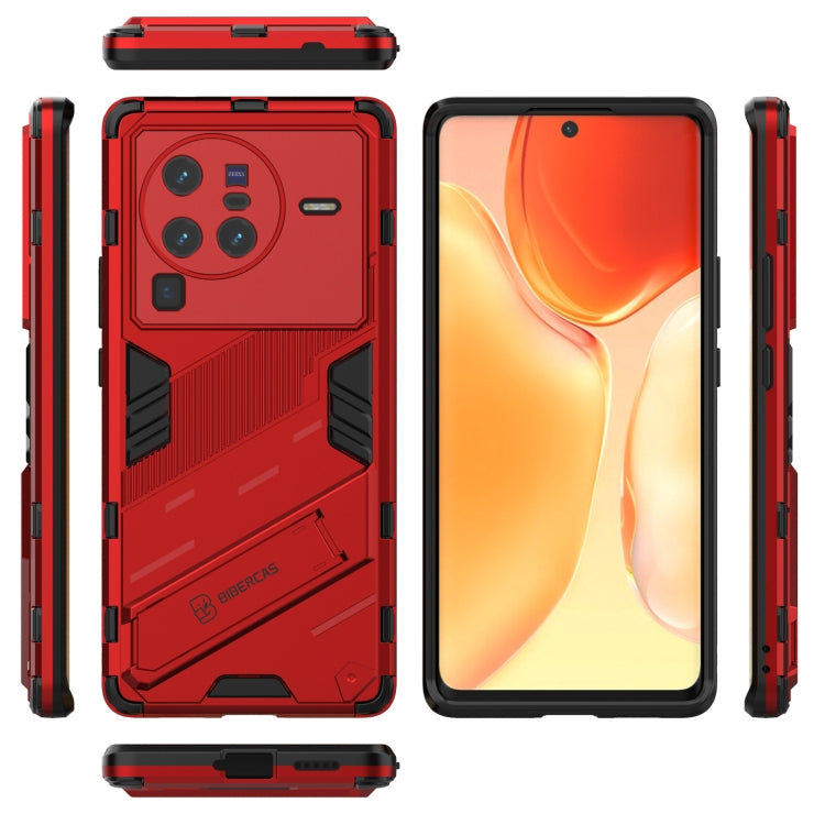 For vivo X80 Pro Punk Armor PC + TPU Phone Case with Holder(Red) - vivo Cases by PMC TechLife | Online Shopping South Africa | PMC TechLife | Buy Now Pay Later Mobicred