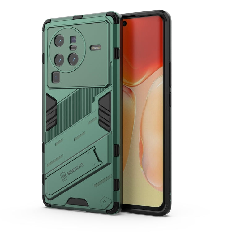 For vivo X80 Pro Punk Armor PC + TPU Phone Case with Holder(Green) - vivo Cases by PMC TechLife | Online Shopping South Africa | PMC TechLife | Buy Now Pay Later Mobicred