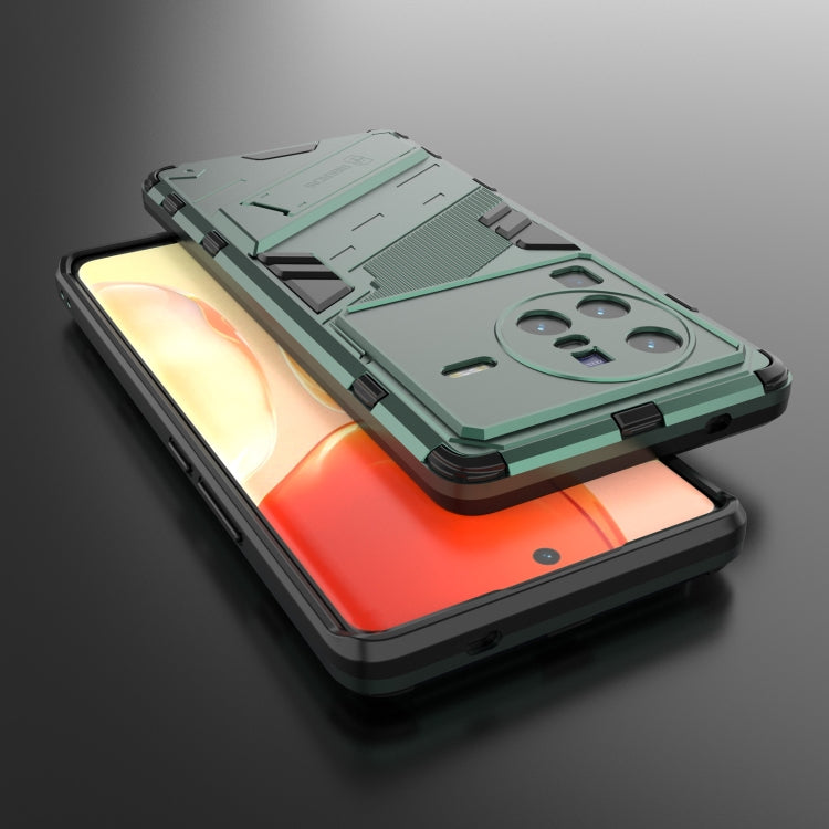 For vivo X80 Pro Punk Armor PC + TPU Phone Case with Holder(Green) - vivo Cases by PMC TechLife | Online Shopping South Africa | PMC TechLife | Buy Now Pay Later Mobicred