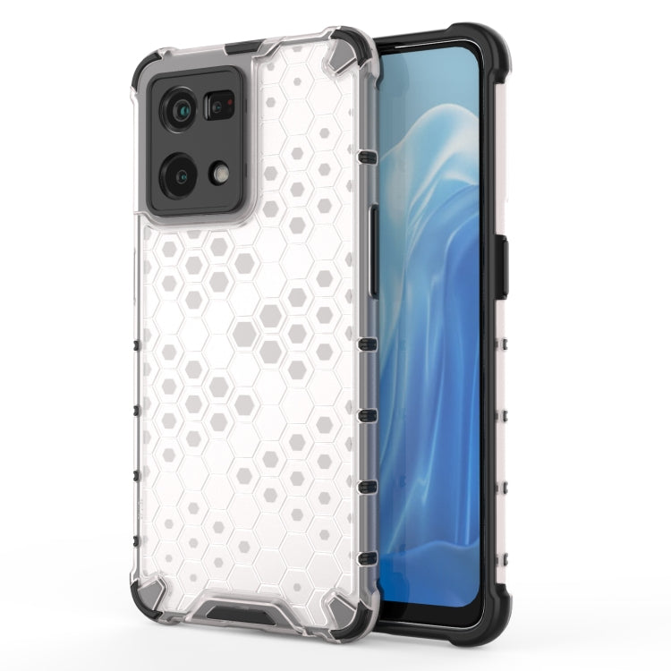 For OPPO Reno7 4G Shockproof Honeycomb PC + TPU Phone Case(White) - OPPO Cases by PMC TechLife | Online Shopping South Africa | PMC TechLife | Buy Now Pay Later Mobicred