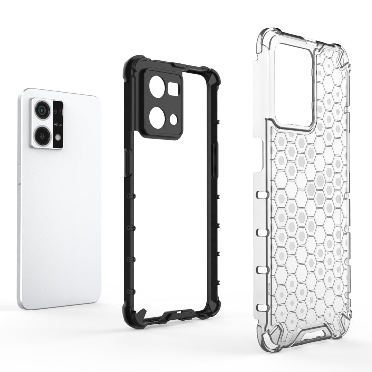 For OPPO Reno7 4G Shockproof Honeycomb PC + TPU Phone Case(White) - OPPO Cases by PMC TechLife | Online Shopping South Africa | PMC TechLife | Buy Now Pay Later Mobicred