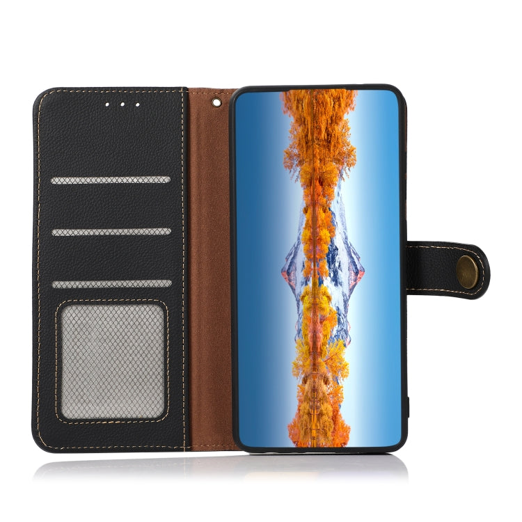 For Motorola Moto G 2022 5G KHAZNEH Custer Genuine Leather RFID Phone Case(Black) - Motorola Cases by PMC TechLife | Online Shopping South Africa | PMC TechLife | Buy Now Pay Later Mobicred
