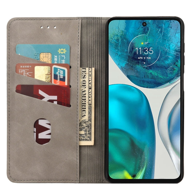 For Motorola Moto G52 Skin Feel Splicing Leather Phone Case(Grey) - Motorola Cases by PMC TechLife | Online Shopping South Africa | PMC TechLife | Buy Now Pay Later Mobicred