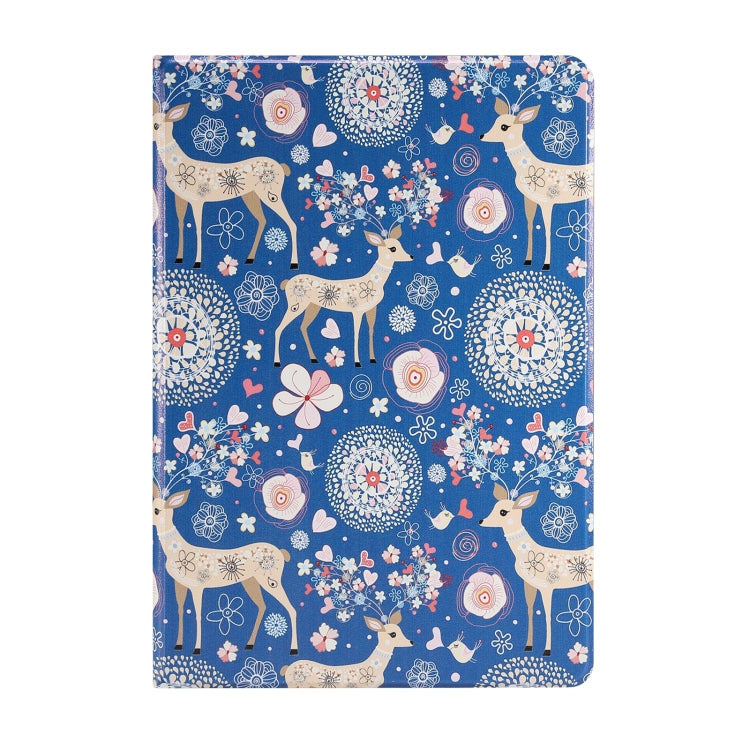 For Samsung Galaxy Tab S8 / Tab S7 Painted Voltage Pen Slot Tablet Smart Case(Blue Elk) - Galaxy Tab S8 Cases by PMC TechLife | Online Shopping South Africa | PMC TechLife