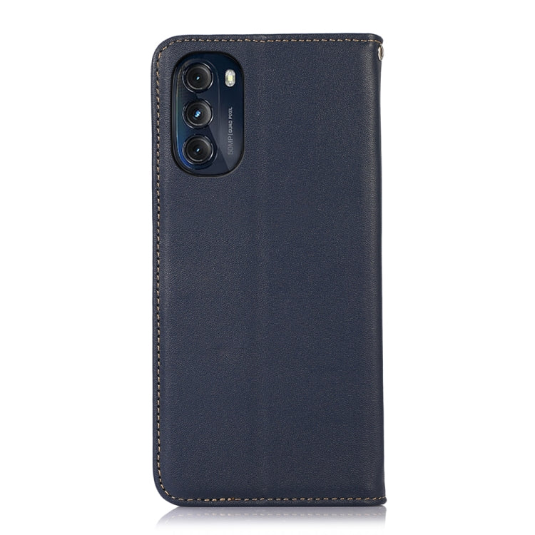 For Motorola Moto G 2022 5G KHAZNEH Nappa Top Layer Cowhide Leather Phone Case(Blue) - Motorola Cases by PMC TechLife | Online Shopping South Africa | PMC TechLife | Buy Now Pay Later Mobicred