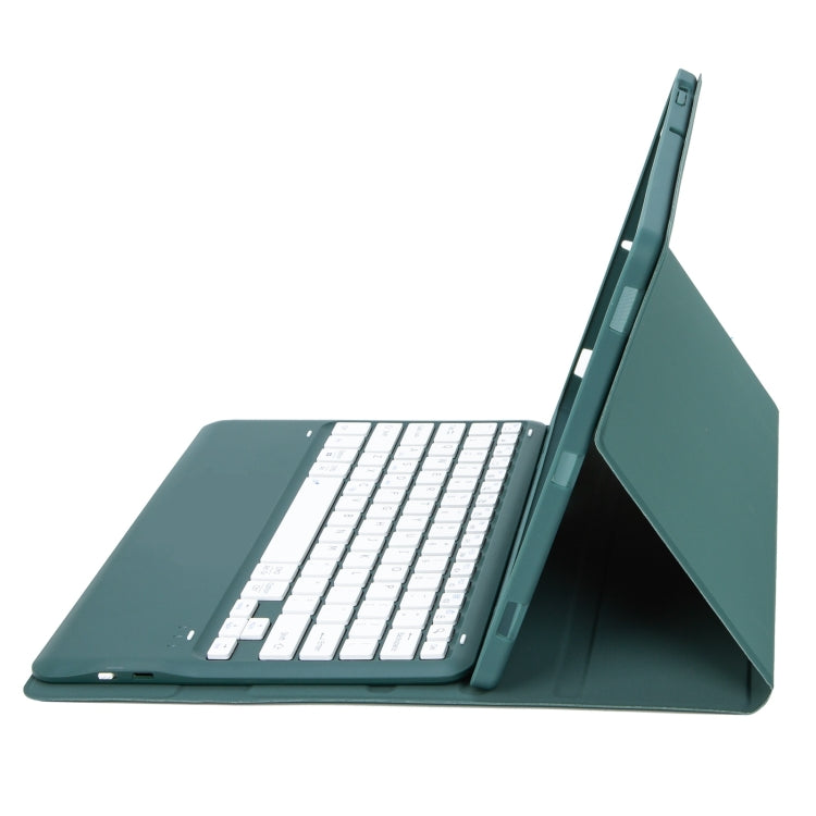 C12B Detachable Pen Slot Bluetooth Keyboard Leather Tablet Case For iPad Air 13 2025 / 2024 / Pro 12.9 inch 2021/2020/2018(Dark Green) - For iPad Pro by PMC Jewellery | Online Shopping South Africa | PMC Jewellery | Buy Now Pay Later Mobicred