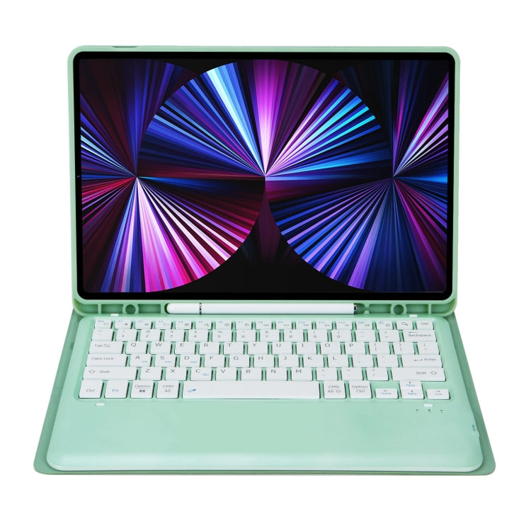 C12B Detachable Pen Slot Bluetooth Keyboard Leather Tablet Case For iPad Air 13 2025 / 2024 / Pro 12.9 inch 2021/2020/2018(Mint Green) - For iPad Pro by PMC TechLife | Online Shopping South Africa | PMC TechLife | Buy Now Pay Later Mobicred