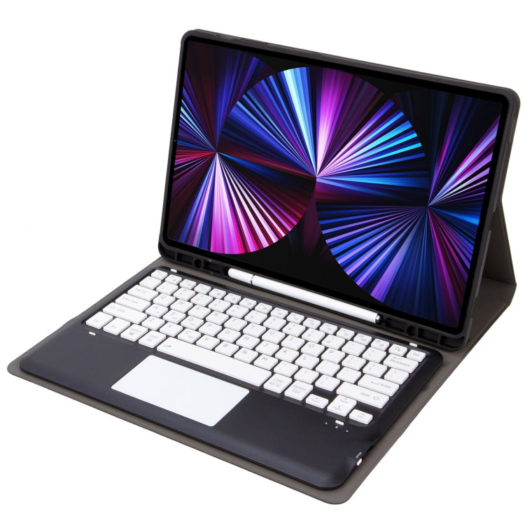 T12B-A Detachable Touch Pad Bluetooth Keyboard Leather Tablet Case For iPad Air 13 2025 / 2024 / Pro 12.9 inch 2021/2020/2018(Black) - For iPad Pro by PMC TechLife | Online Shopping South Africa | PMC TechLife | Buy Now Pay Later Mobicred