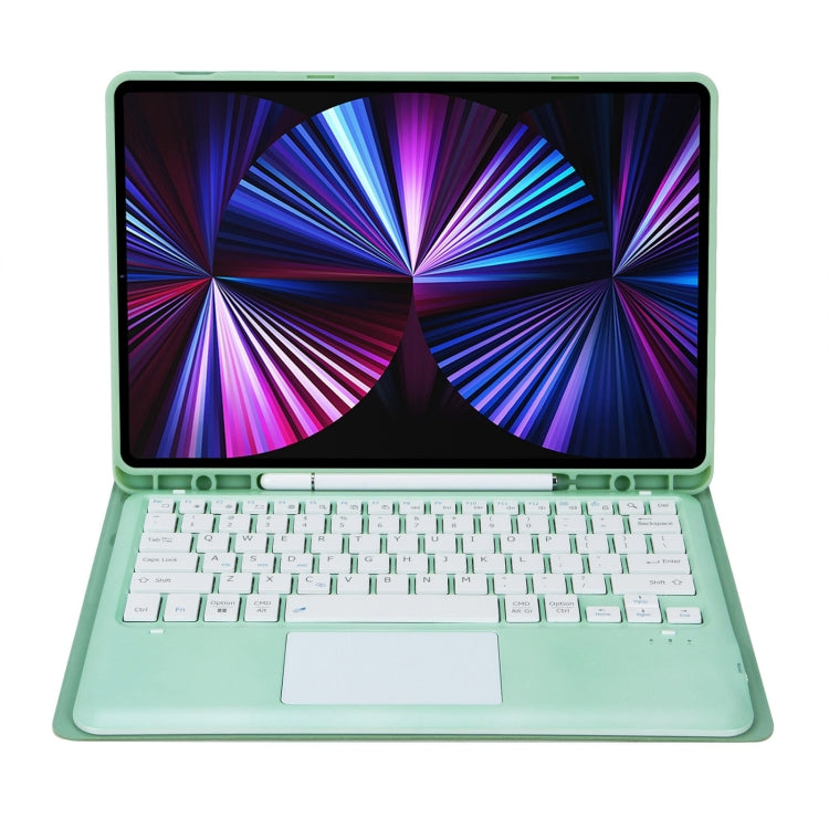 T12B-A Detachable Touch Pad Bluetooth Keyboard Leather Tablet Case For iPad Air 13 2025 / 2024 / Pro 12.9 inch 2021/2020/2018(Mint Green) - For iPad Pro by PMC TechLife | Online Shopping South Africa | PMC TechLife | Buy Now Pay Later Mobicred
