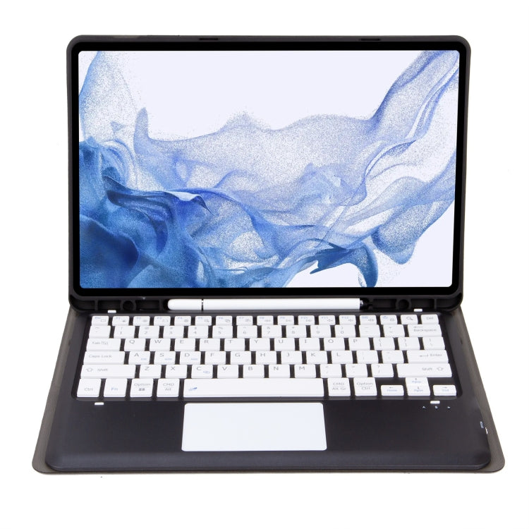 T800B-A Touch Pad Detachable Bluetooth Keyboard Leather Tablet Case For Samsung Galaxy Tab S8+/S7+/S7 FE(Black) - Samsung Keyboard by PMC TechLife | Online Shopping South Africa | PMC TechLife