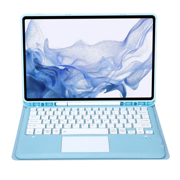 T800B-A Touch Pad Detachable Bluetooth Keyboard Leather Tablet Case For Samsung Galaxy Tab S8+/S7+/S7 FE(Sky Blue) - Samsung Keyboard by PMC TechLife | Online Shopping South Africa | PMC TechLife