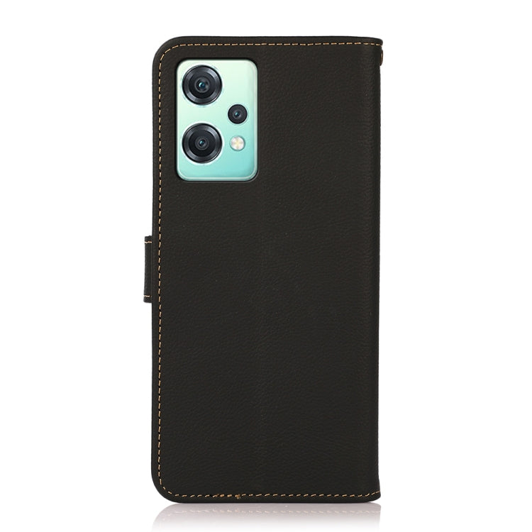 For OnePlus Nord CE 2 Lite 5G KHAZNEH Custer Genuine Leather RFID Phone Case(Black) - OnePlus Cases by PMC TechLife | Online Shopping South Africa | PMC TechLife | Buy Now Pay Later Mobicred
