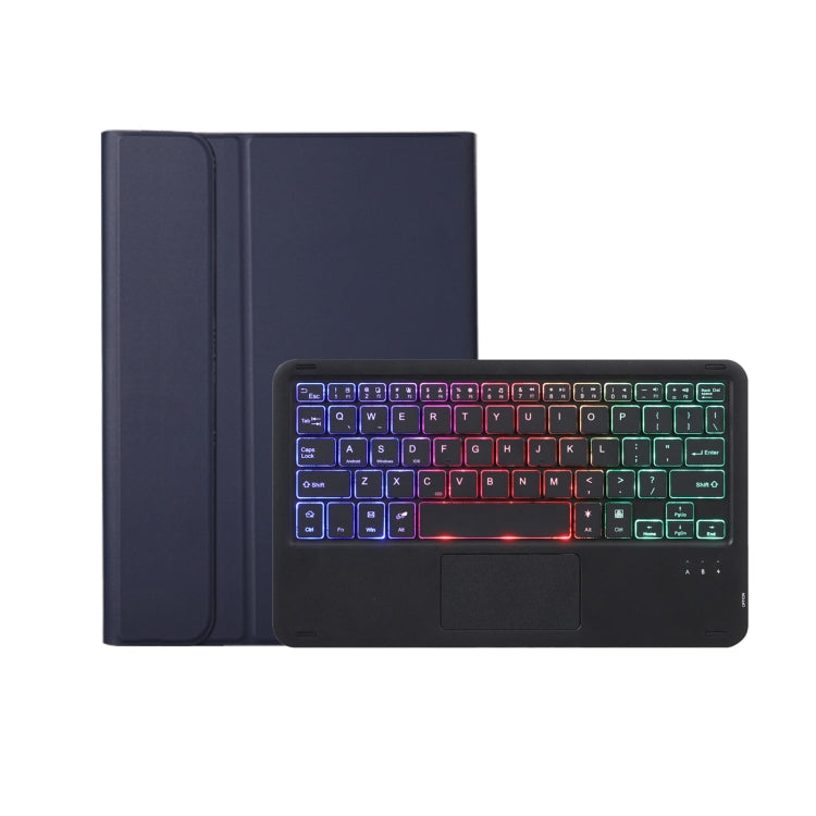 A102B-AS Lambskin Pen Slot Touch Pad Backlight Bluetooth Keyboard Leather Tablet Case For iPad 10.2 2021&2020&2019/Air 2019/Pro 10.5(Blue) - For iPad Pro by PMC TechLife | Online Shopping South Africa | PMC TechLife