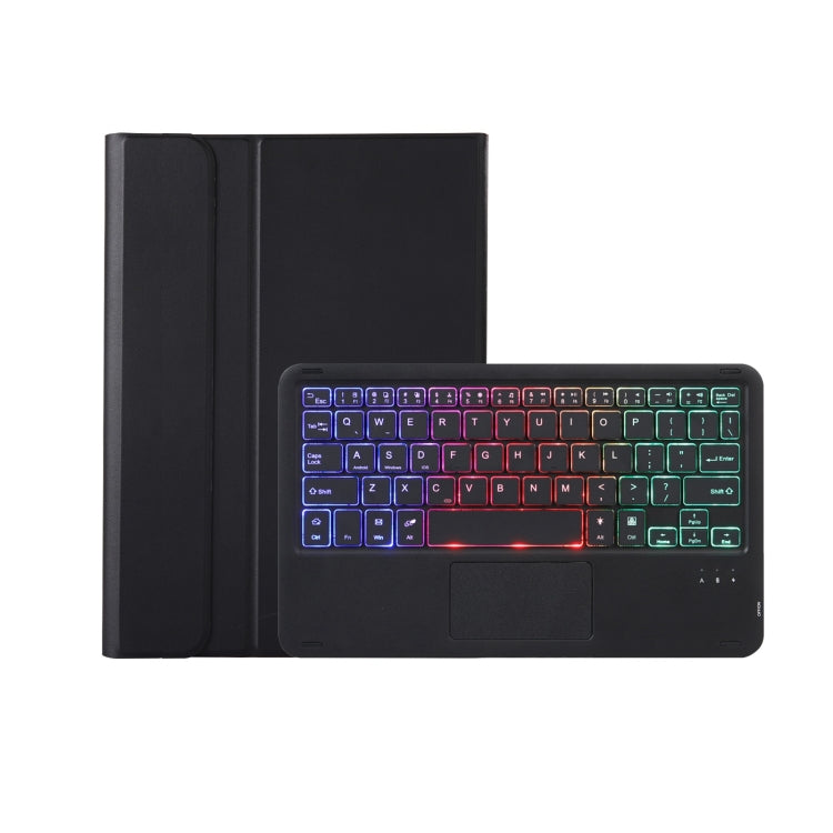 A11B-AS Lambskin Pen Slot Touch Pad Backlight Bluetooth Keyboard Leather Tablet Case For iPad Air 2022&2020 / Pro 11 2021&2020&2018(Black) - For iPad Pro by PMC TechLife | Online Shopping South Africa | PMC TechLife