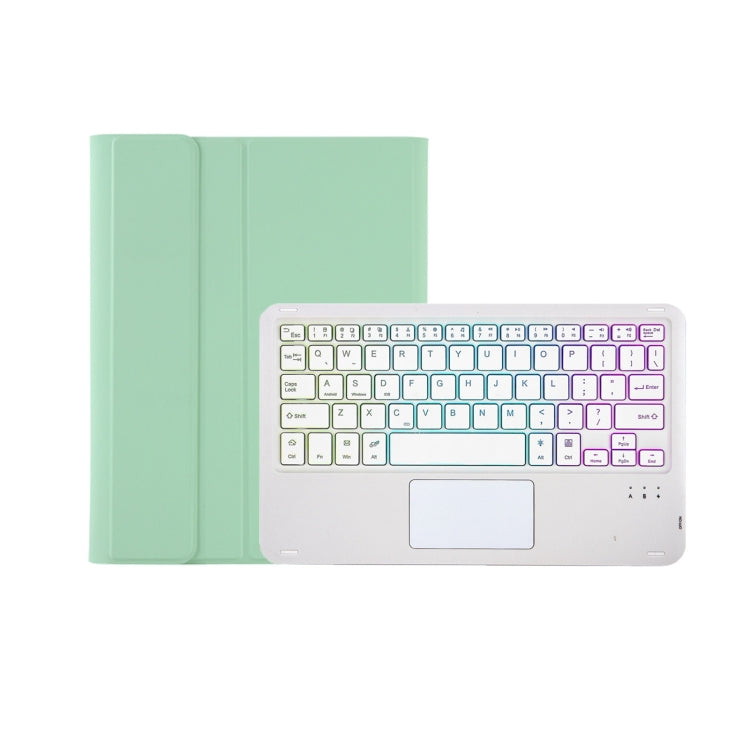 T102B-AS Skin Feel Pen Slot Touch Pad Backlight Bluetooth Keyboard Leather Tablet Case For iPad 10.2 2021&2020&2019/Air 2019/Pro 10.5(Mint Green) - free shipping - PMC TechLife - Order now!