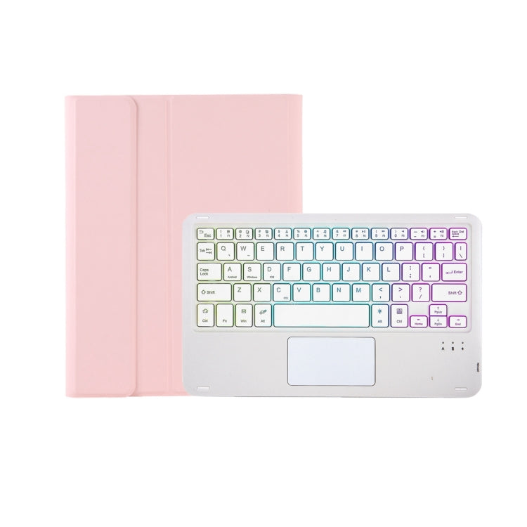 T11B-AS Skin Feel Pen Slot Touch Pad Backlight Bluetooth Keyboard Leather Tablet Case For iPad Pro 11 2021&2020&2018(Pink) - For iPad Pro by PMC TechLife | Online Shopping South Africa | PMC TechLife