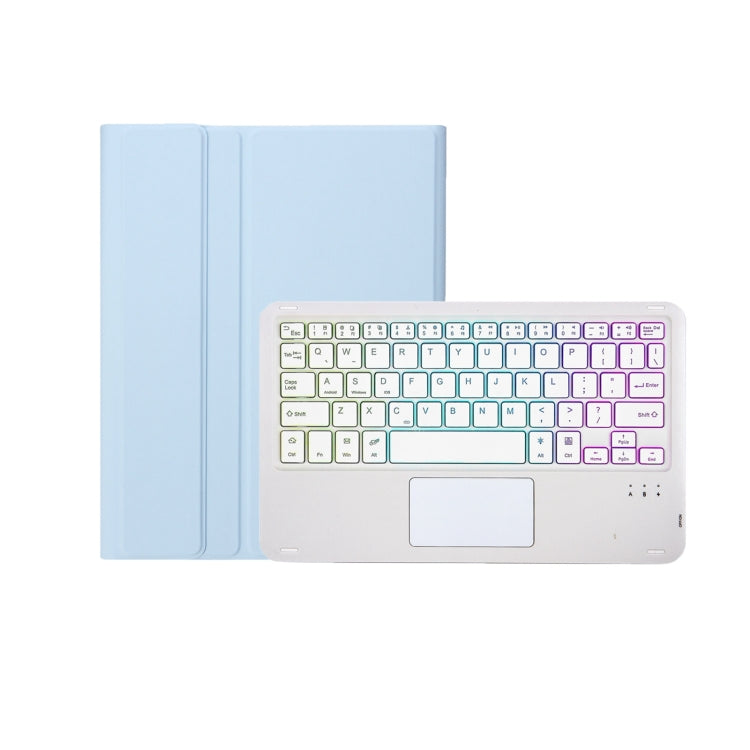 T098B-AS Skin Feel Pen Slot Touch Pad Backlight Bluetooth Keyboard Leather Tablet Case For iPad Air 4 10.9 2020 / Air 5 10.9 2022 (Sky Blue) - For iPad Air by PMC TechLife | Online Shopping South Africa | PMC TechLife