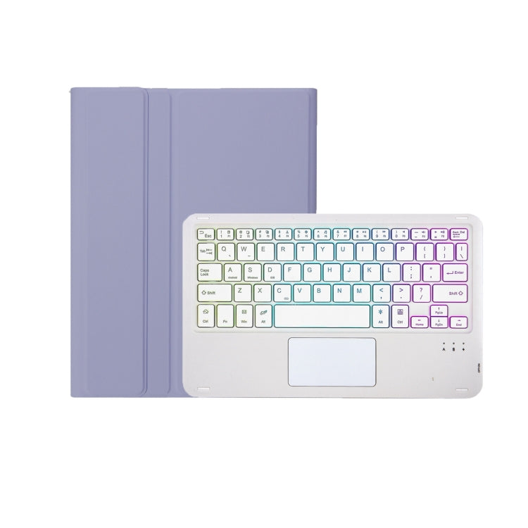 T098B-AS Skin Feel Pen Slot Touch Pad Backlight Bluetooth Keyboard Leather Tablet Case For iPad Air 11 2025 / 2024 / Air 4 10.9 2020 / Air 5 10.9 2022 (Purple) - For iPad Air by PMC TechLife | Online Shopping South Africa | PMC TechLife | Buy Now Pay Later Mobicred