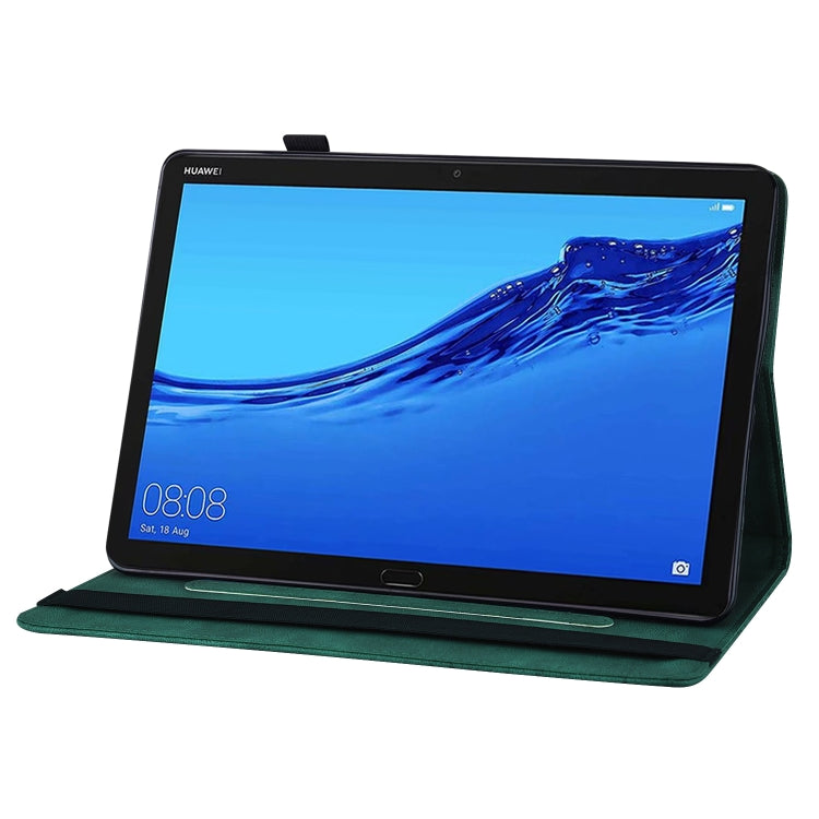 For Huawei MediaPad M5 Lite 10.1 Big Butterfly Embossed Leather Tablet Case(Green) - Huawei by PMC TechLife | Online Shopping South Africa | PMC TechLife | Buy Now Pay Later Mobicred