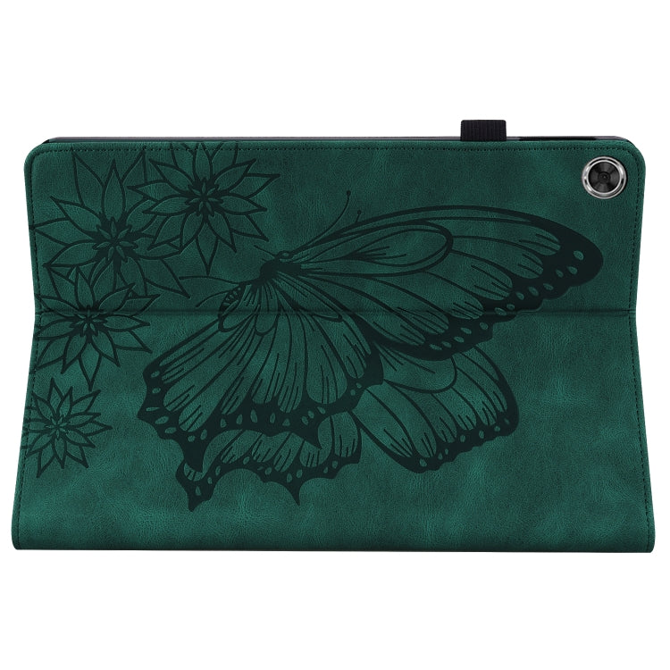 For Huawei MediaPad M5 Lite 10.1 Big Butterfly Embossed Leather Tablet Case(Green) - Huawei by PMC TechLife | Online Shopping South Africa | PMC TechLife | Buy Now Pay Later Mobicred