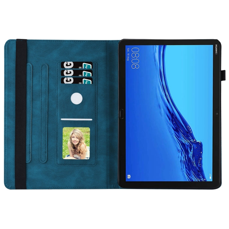 For Huawei MediaPad M5 Lite 10.1 Big Butterfly Embossed Leather Tablet Case(Blue) - Huawei by PMC TechLife | Online Shopping South Africa | PMC TechLife | Buy Now Pay Later Mobicred