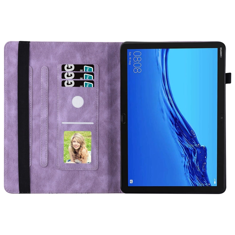 For Huawei MediaPad M5 Lite 10.1 Big Butterfly Embossed Leather Tablet Case(Purple) - free shipping - PMC TechLife - Order now!