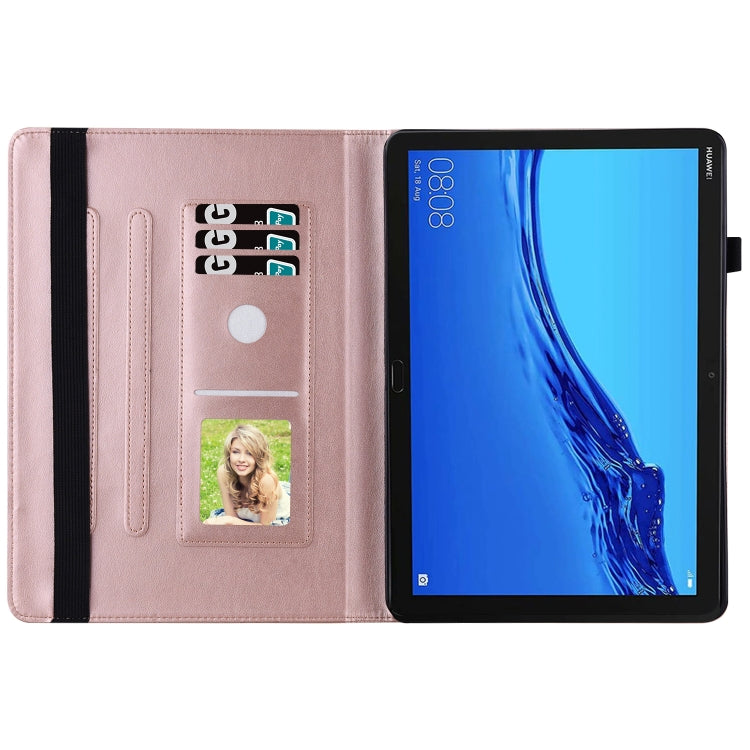 For Huawei MediaPad M5 Lite 10.1 Big Butterfly Embossed Leather Tablet Case(Rose Gold) - free shipping - PMC TechLife - Order now!