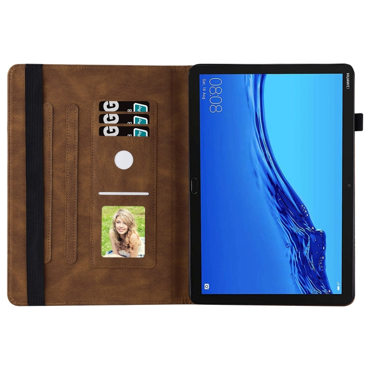For Huawei MediaPad M5 Lite 10.1 Big Butterfly Embossed Leather Tablet Case(Brown) - Huawei by PMC TechLife | Online Shopping South Africa | PMC TechLife | Buy Now Pay Later Mobicred