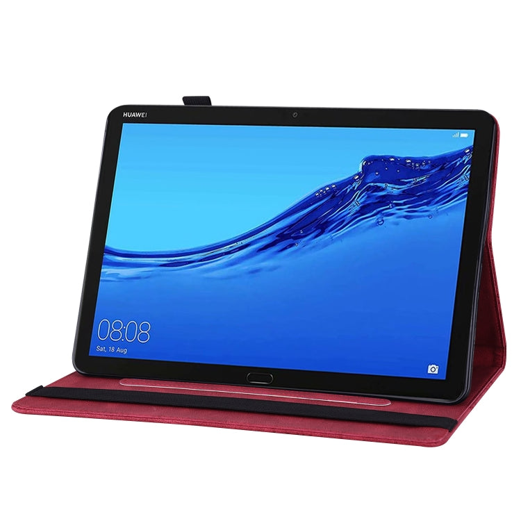 For Huawei MediaPad M5 Lite 10.1 Big Butterfly Embossed Leather Tablet Case(Red) - Huawei by PMC TechLife | Online Shopping South Africa | PMC TechLife | Buy Now Pay Later Mobicred