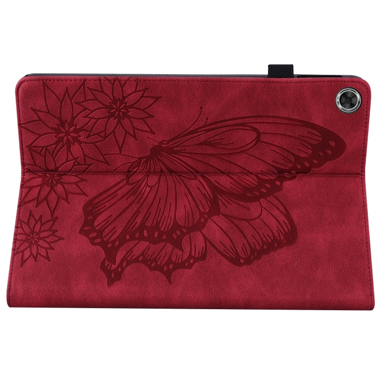 For Huawei MediaPad M5 Lite 10.1 Big Butterfly Embossed Leather Tablet Case(Red) - Huawei by PMC TechLife | Online Shopping South Africa | PMC TechLife | Buy Now Pay Later Mobicred