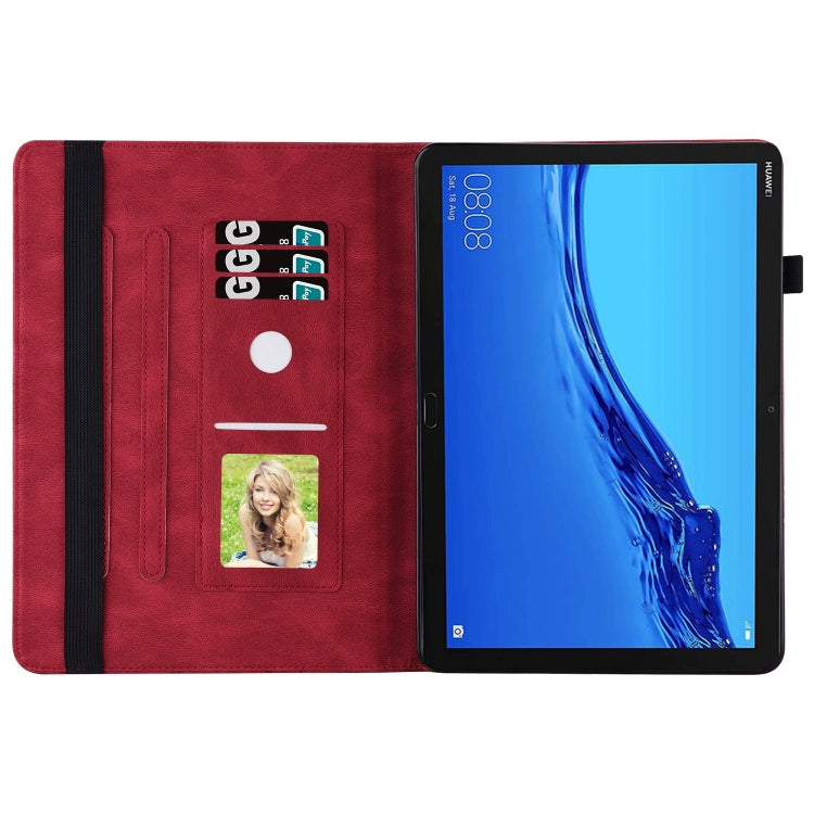 For Huawei MediaPad M5 Lite 10.1 Big Butterfly Embossed Leather Tablet Case(Red) - Huawei by PMC TechLife | Online Shopping South Africa | PMC TechLife | Buy Now Pay Later Mobicred
