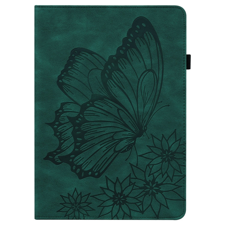 For Huawei MatePad 11 2021 Big Butterfly Embossed Leather Tablet Case(Green) - Huawei by PMC TechLife | Online Shopping South Africa | PMC TechLife | Buy Now Pay Later Mobicred