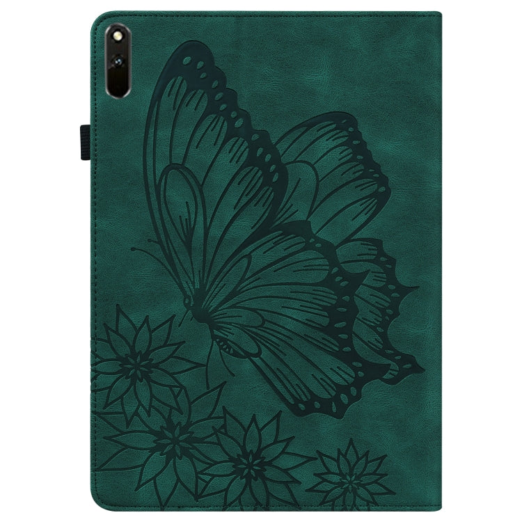 For Huawei MatePad 11 2021 Big Butterfly Embossed Leather Tablet Case(Green) - Huawei by PMC TechLife | Online Shopping South Africa | PMC TechLife | Buy Now Pay Later Mobicred