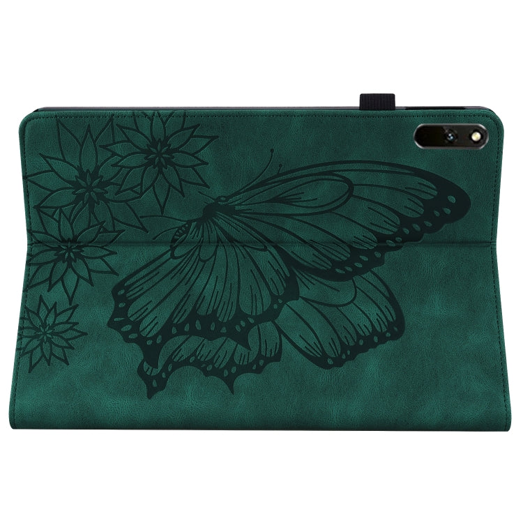 For Huawei MatePad 11 2021 Big Butterfly Embossed Leather Tablet Case(Green) - Huawei by PMC TechLife | Online Shopping South Africa | PMC TechLife | Buy Now Pay Later Mobicred