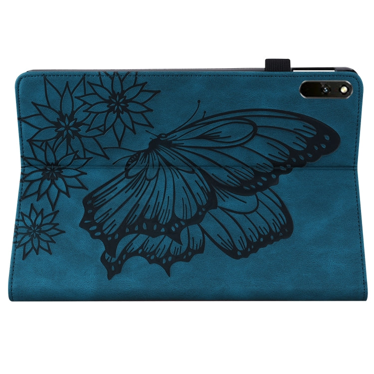 For Huawei MatePad 11 2021 Big Butterfly Embossed Leather Tablet Case(Blue) - Huawei by PMC TechLife | Online Shopping South Africa | PMC TechLife | Buy Now Pay Later Mobicred
