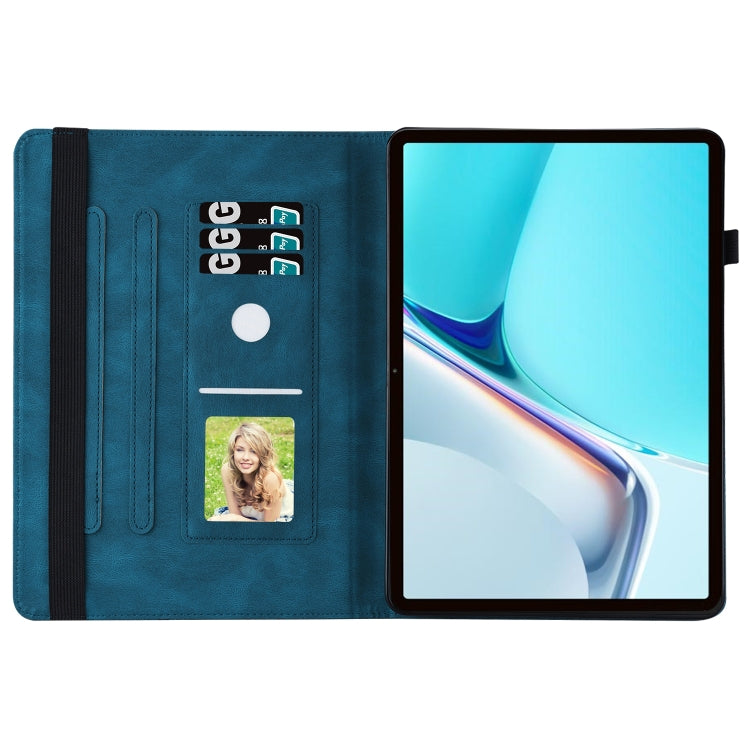 For Huawei MatePad 11 2021 Big Butterfly Embossed Leather Tablet Case(Blue) - Huawei by PMC TechLife | Online Shopping South Africa | PMC TechLife | Buy Now Pay Later Mobicred
