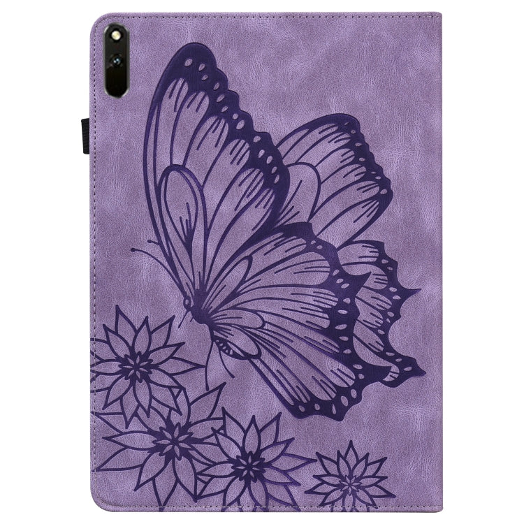 For Huawei MatePad 11 2021 Big Butterfly Embossed Leather Tablet Case(Purple) - Huawei by PMC TechLife | Online Shopping South Africa | PMC TechLife | Buy Now Pay Later Mobicred