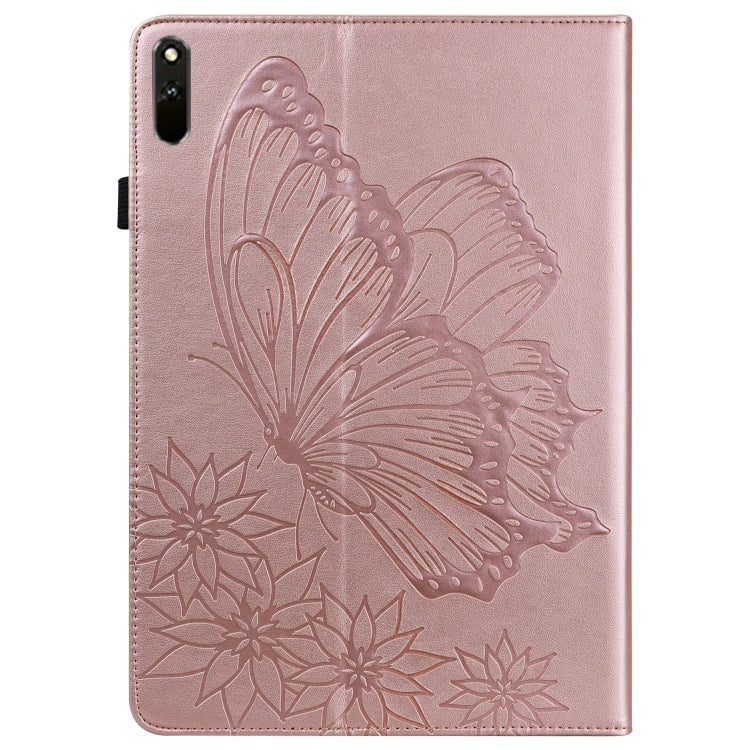 For Huawei MatePad 11 2021 Big Butterfly Embossed Leather Tablet Case(Rose Gold) - Huawei by PMC TechLife | Online Shopping South Africa | PMC TechLife | Buy Now Pay Later Mobicred