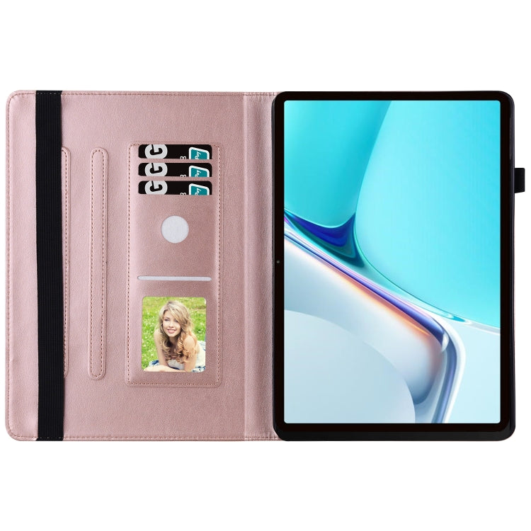 For Huawei MatePad 11 2021 Big Butterfly Embossed Leather Tablet Case(Rose Gold) - Huawei by PMC TechLife | Online Shopping South Africa | PMC TechLife | Buy Now Pay Later Mobicred