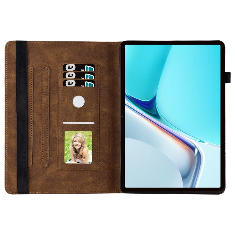 For Huawei MatePad 11 2021 Big Butterfly Embossed Leather Tablet Case(Brown) - Huawei by PMC TechLife | Online Shopping South Africa | PMC TechLife | Buy Now Pay Later Mobicred